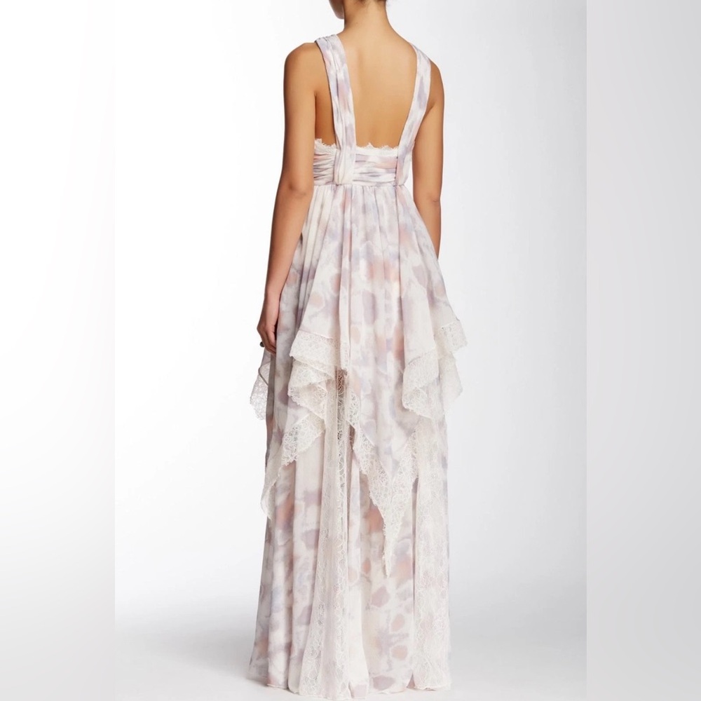 Free People Ivory Tower Maxi Dress Halter Lace Tiered Gown Size 10 MSRP $350 FP - Picture 2 of 9